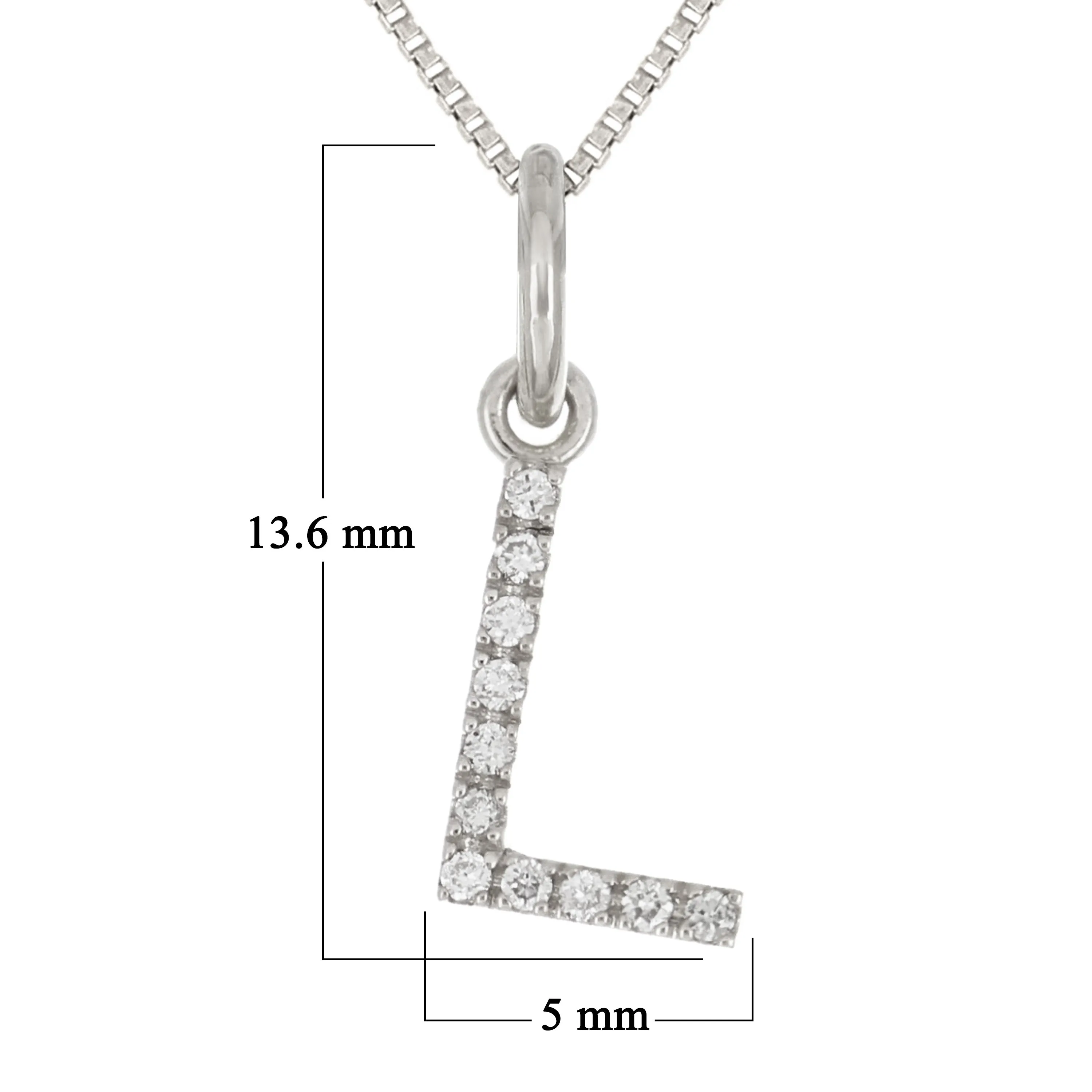 14k Yellow White or Rose Gold Diamond Initial Letter Charm Pendant Necklace 18"