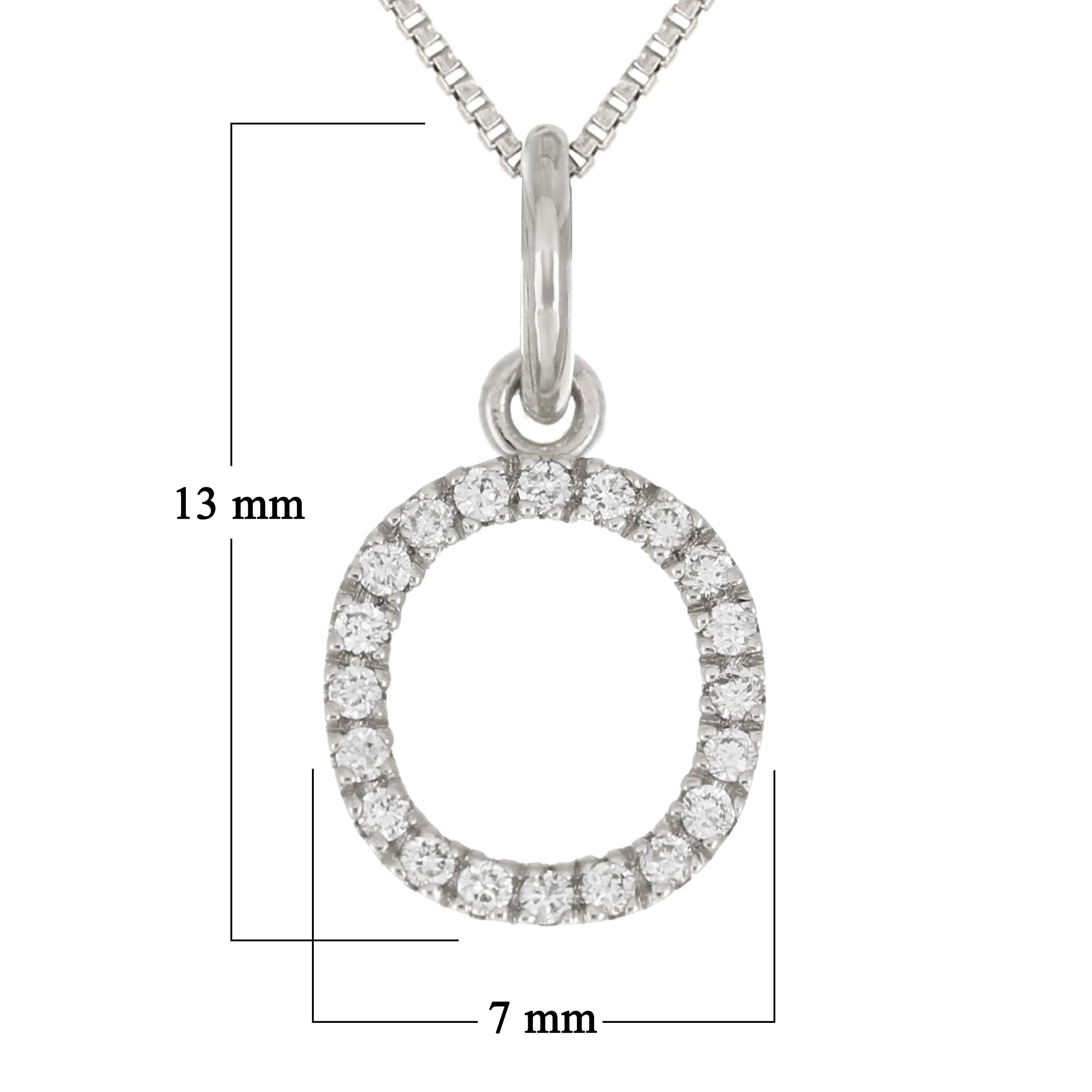 14k Yellow White or Rose Gold Diamond Initial Letter Charm Pendant Necklace 18"