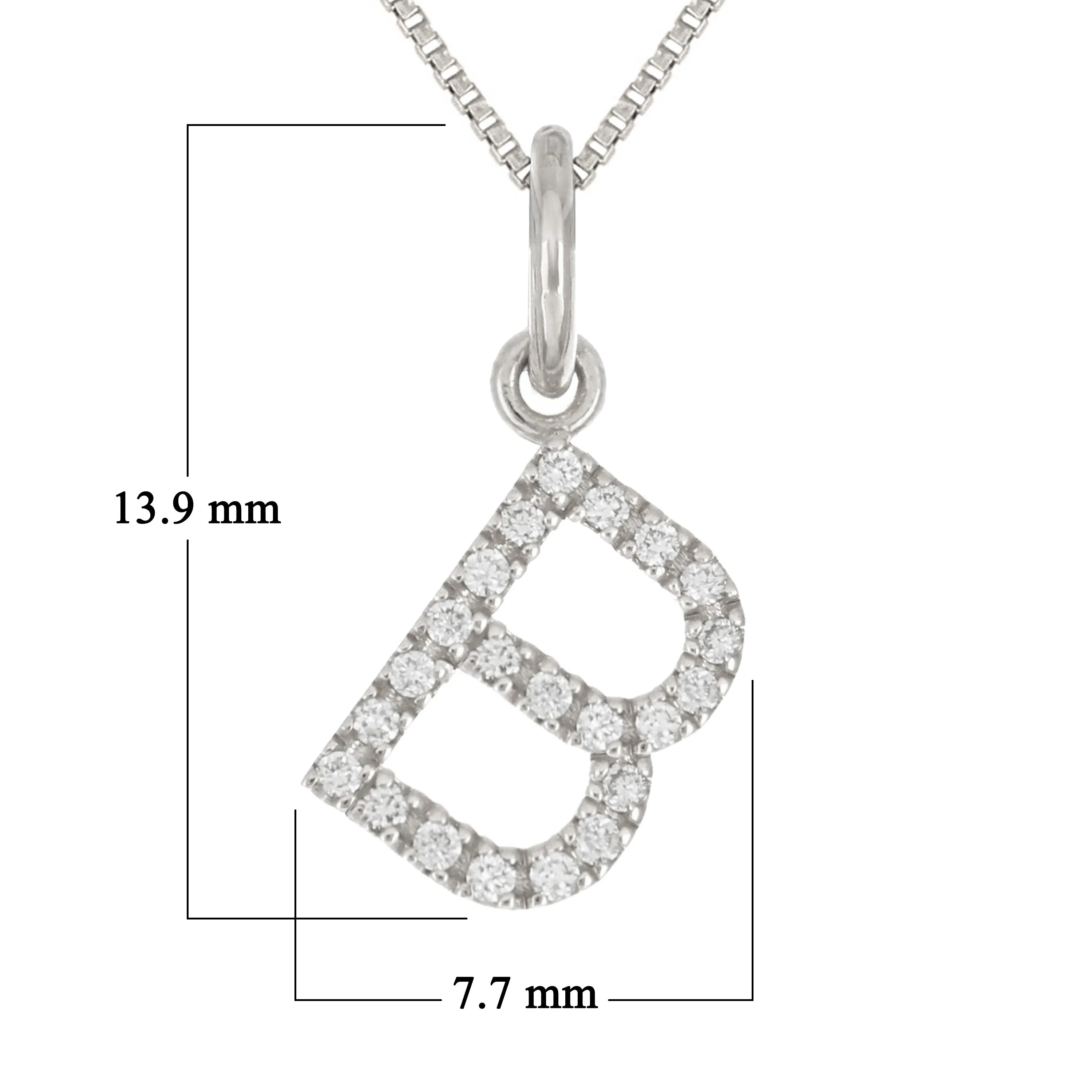 14k Yellow White or Rose Gold Diamond Initial Letter Charm Pendant Necklace 18"