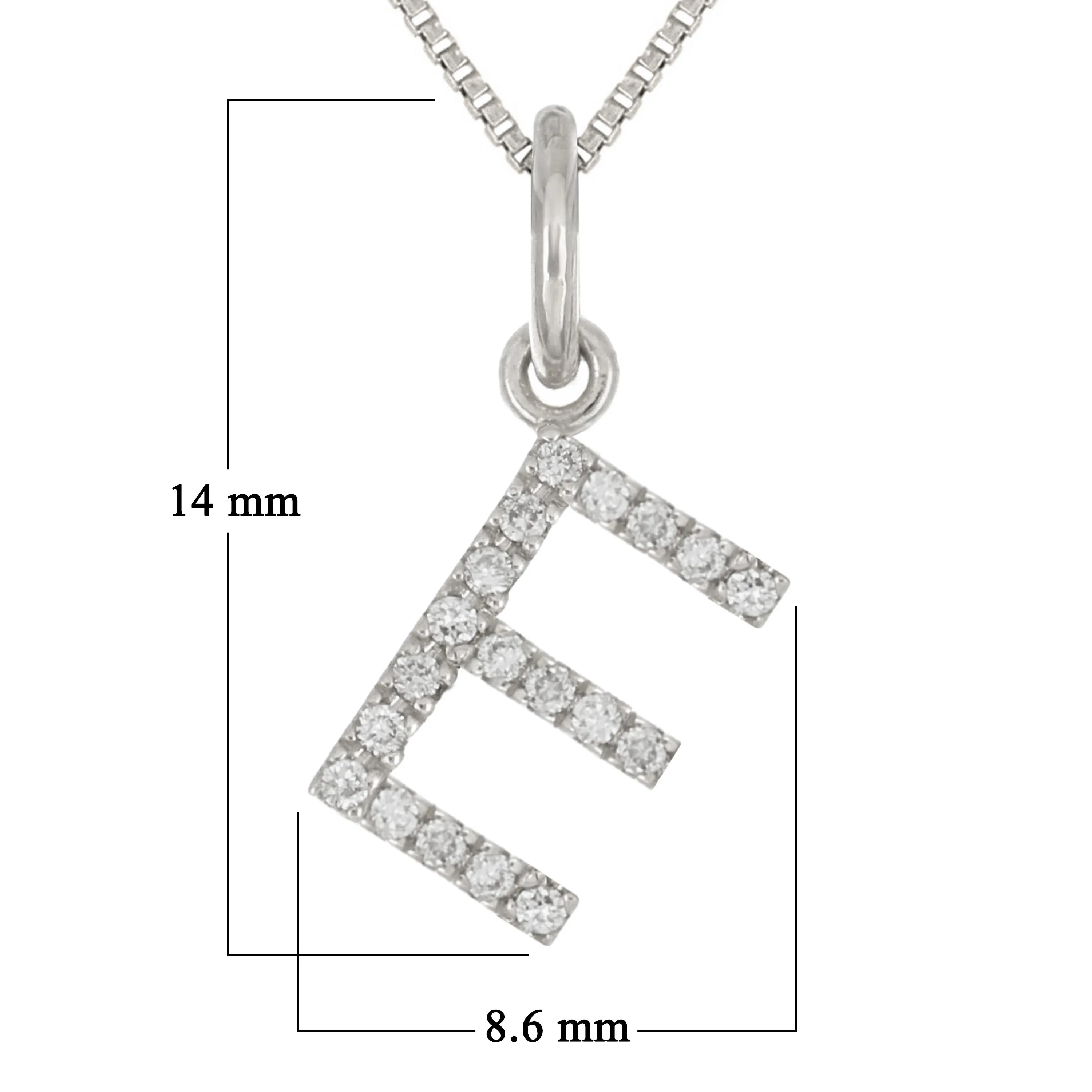 14k Yellow White or Rose Gold Diamond Initial Letter Charm Pendant Necklace 18"