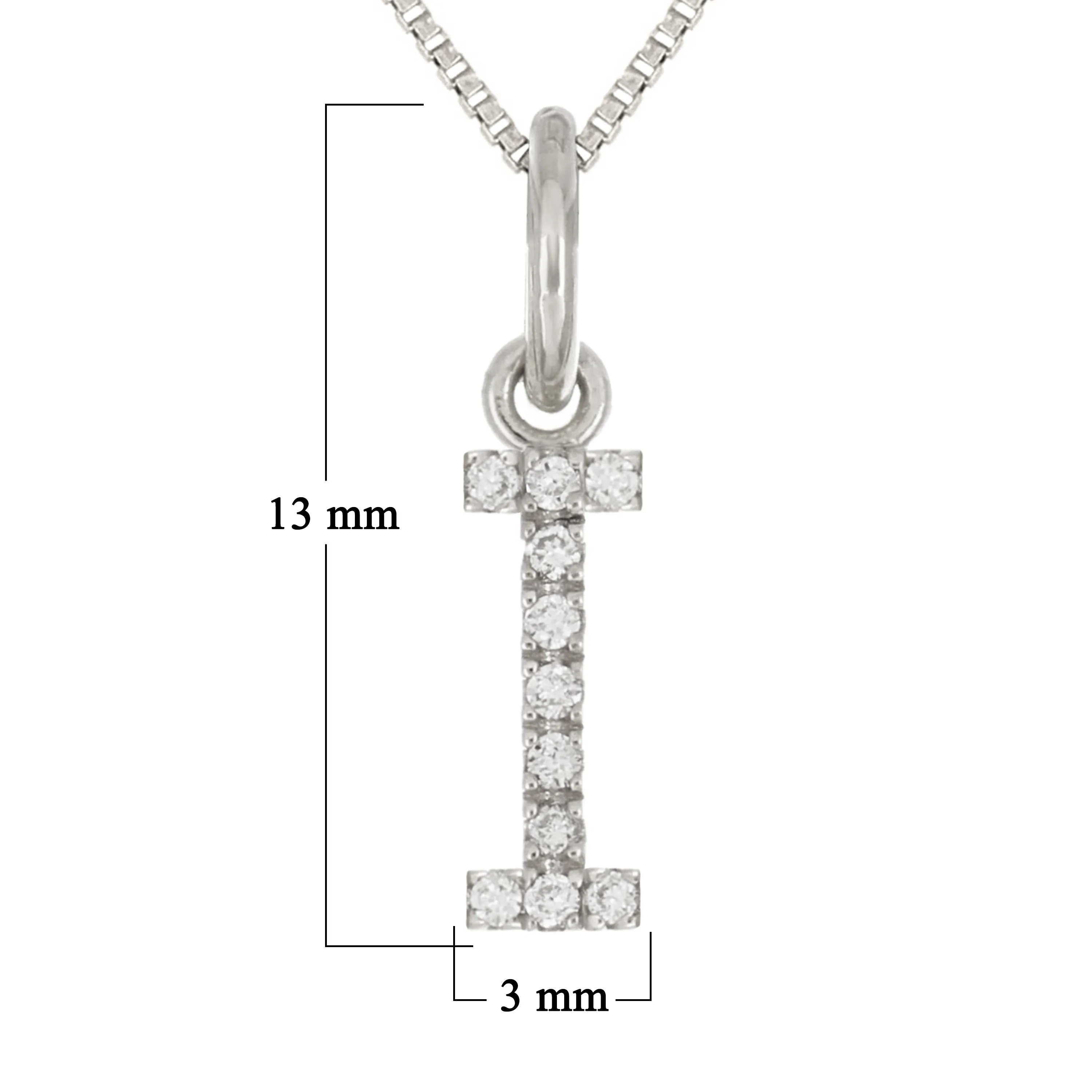 14k Yellow White or Rose Gold Diamond Initial Letter Charm Pendant Necklace 18"