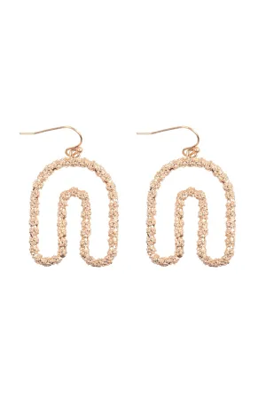 1.5" ARCH SHAPED TEXTURED DANGLE EARRINGS