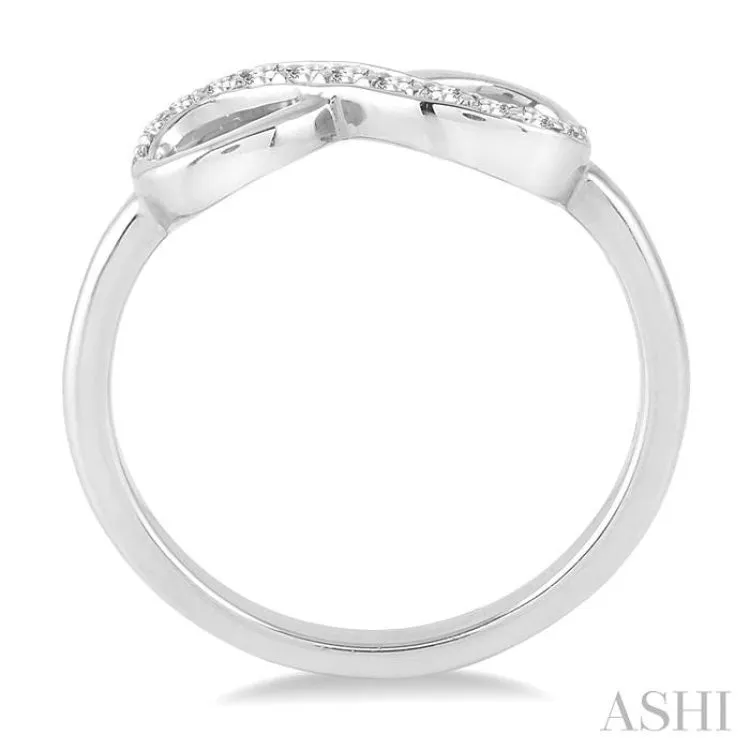 1/6 ctw Round Cut Diamond Infinity Petite Ring in 10K White Gold
