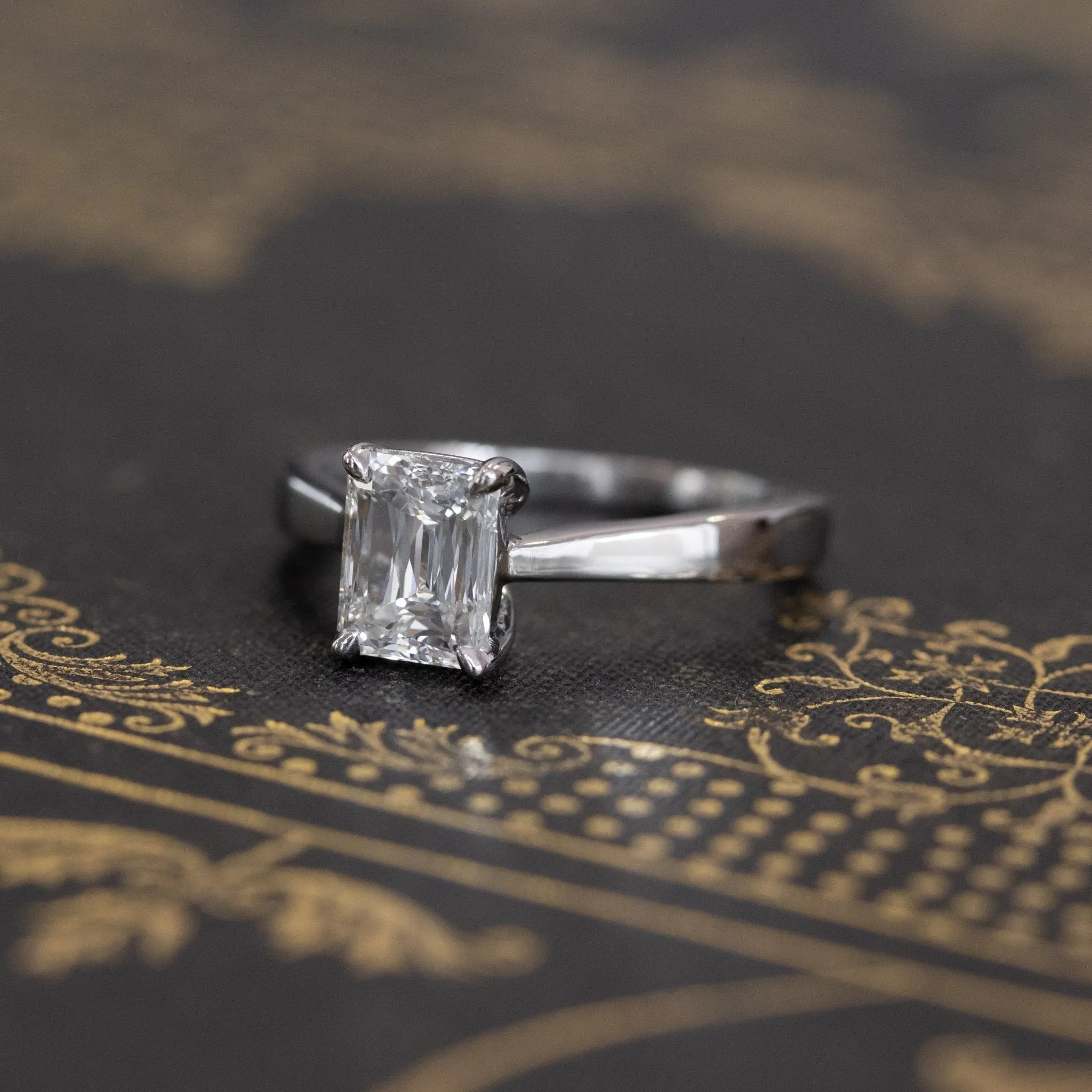 1.60ct Prince Cut Step Cut Diamond Solitaire