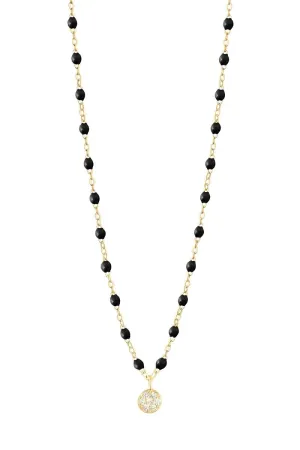 16.5" Classic Puce Necklace - Black   Yellow Gold