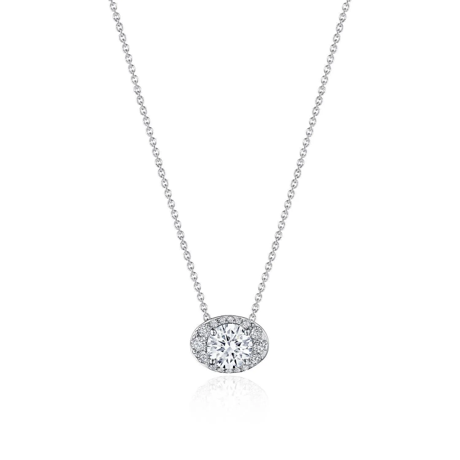 17"" Horizontal Oval Bloom Diamond Necklace