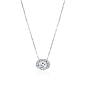 17"" Horizontal Oval Bloom Diamond Necklace