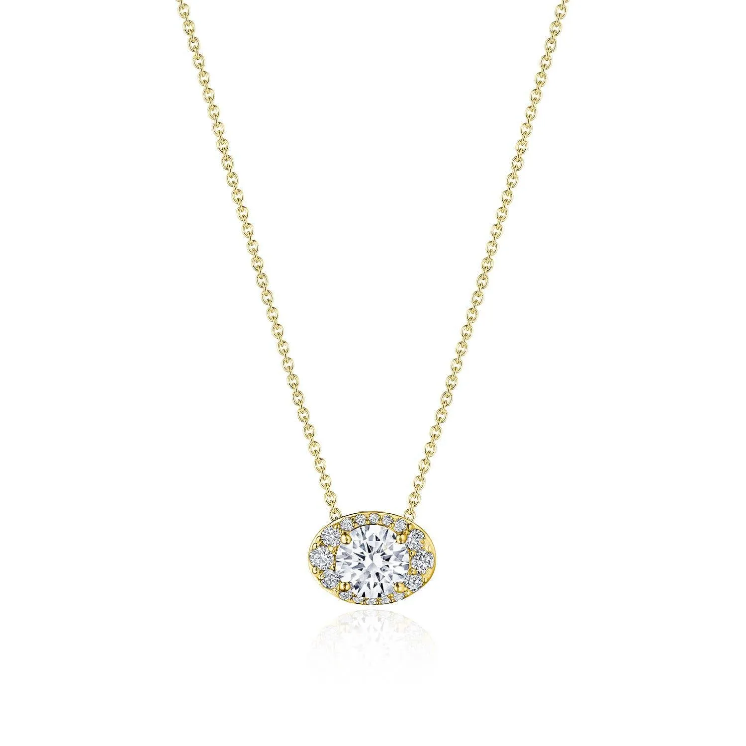 17"" Horizontal Oval Bloom Diamond Necklace