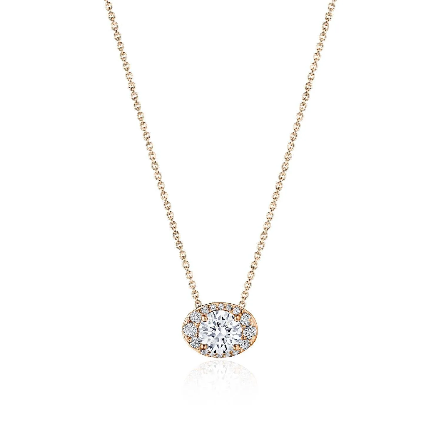 17"" Horizontal Oval Bloom Diamond Necklace