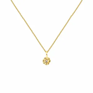 18 Karat Yellow Gold Flora charm with Diamond