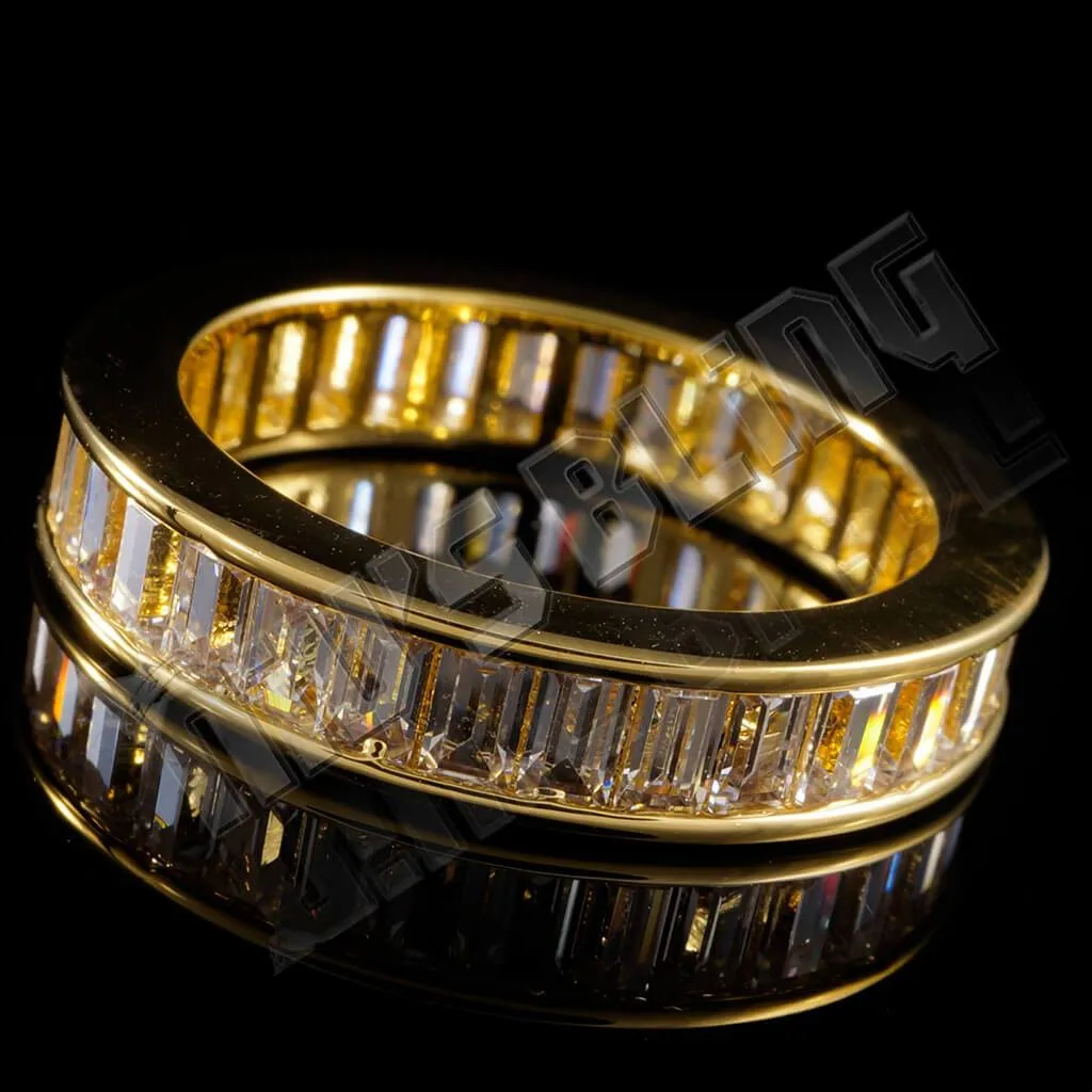 18K Gold Baguette Cut Eternity Ring