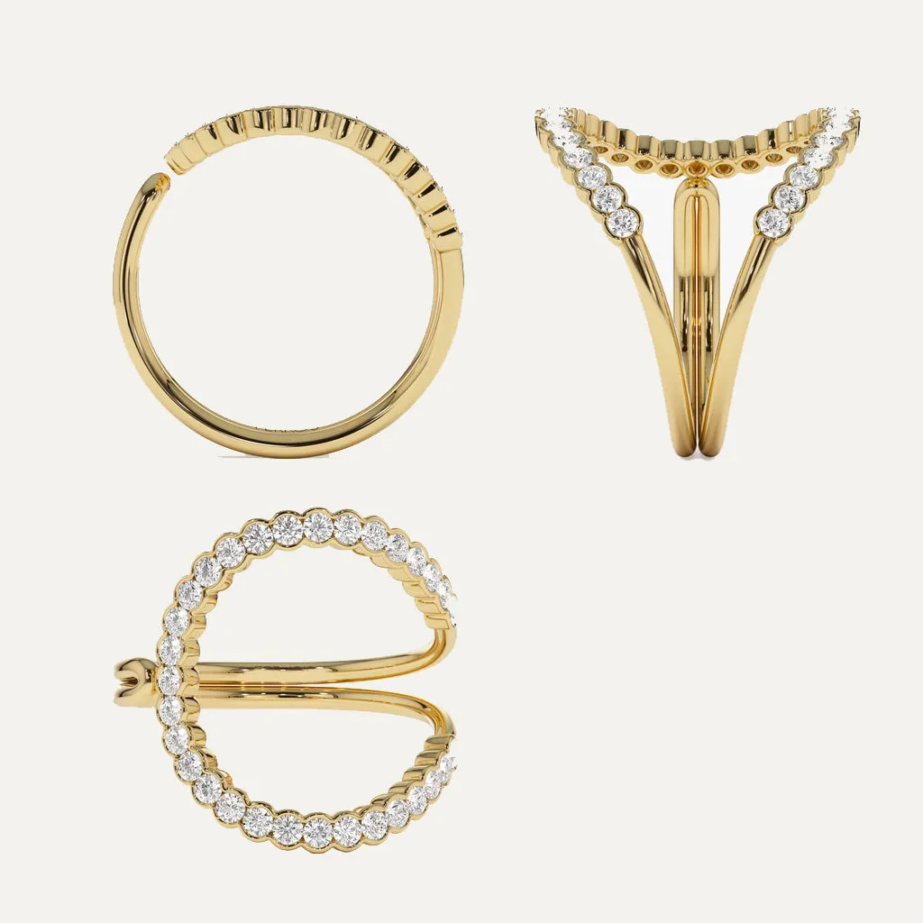 18K Gold Sculptural Diamond Rings