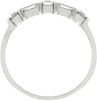 18k White Gold 1/2ct Round & Baguette Diamond Wedding Band