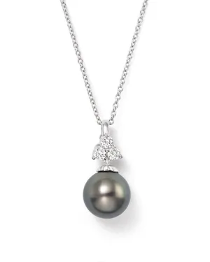 18kt White Gold Cultured Tahitian Pearl Pendant Necklace