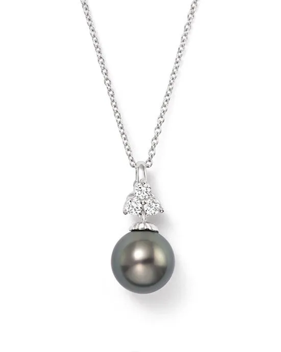 18kt White Gold Cultured Tahitian Pearl Pendant Necklace