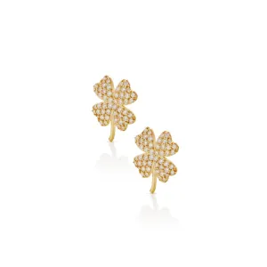 18KY Large Clover Stud Earrings