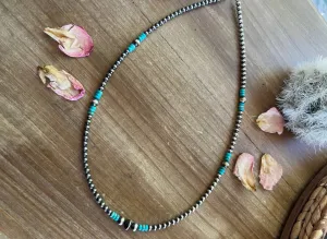19 Inch Turquoise and Navajo Pearl Necklace