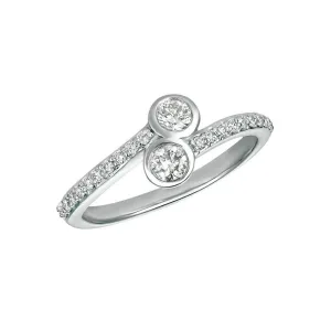 2 DIAMONDS BEZEL DIAMOND RING 14K GOLD (0.5 CTW)