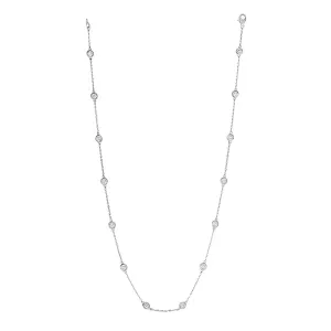 2.00 Carat Natural Diamond by the Yard Necklace G SI 14K White Gold 14 stones 18 inches