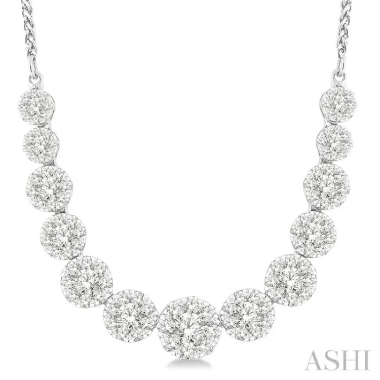 2.00 ctw Round Cut Diamond Lovebright Necklace in 14K White Gold