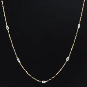 2.02ctw Briolette Diamond Station Necklace