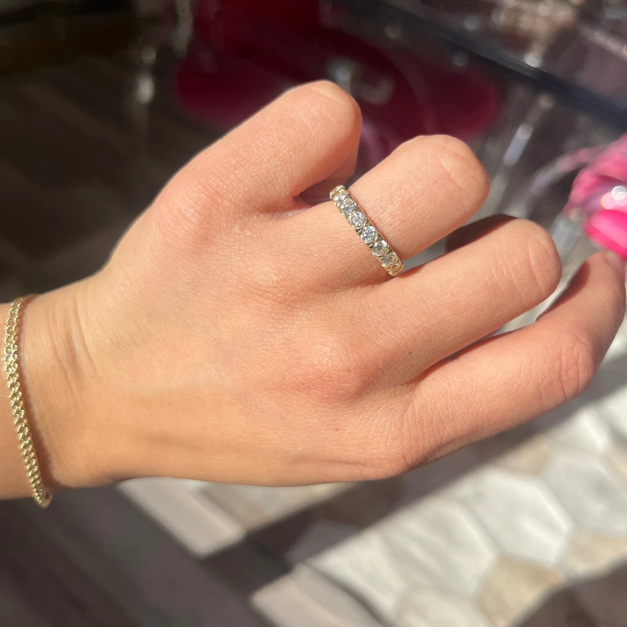 2.22ctw Old European Cut Diamond Eternity Band