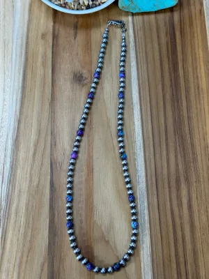 22" Navajo Pearl and Mohave Necklace