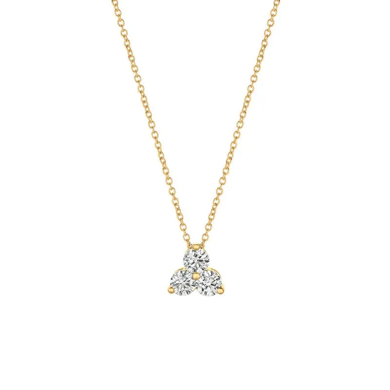 3 DIAMOND NECKLACE 14Kx1 GOLD (0.75 CTW)