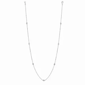 3 POINTER 7 STATION 18″ DIAMOND NECKLACE 14K GOLD (0.25 CTW)