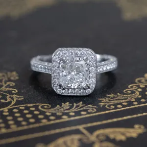 3.14ctw Radiant Cut Diamond Halo Solitaire by Kirsch