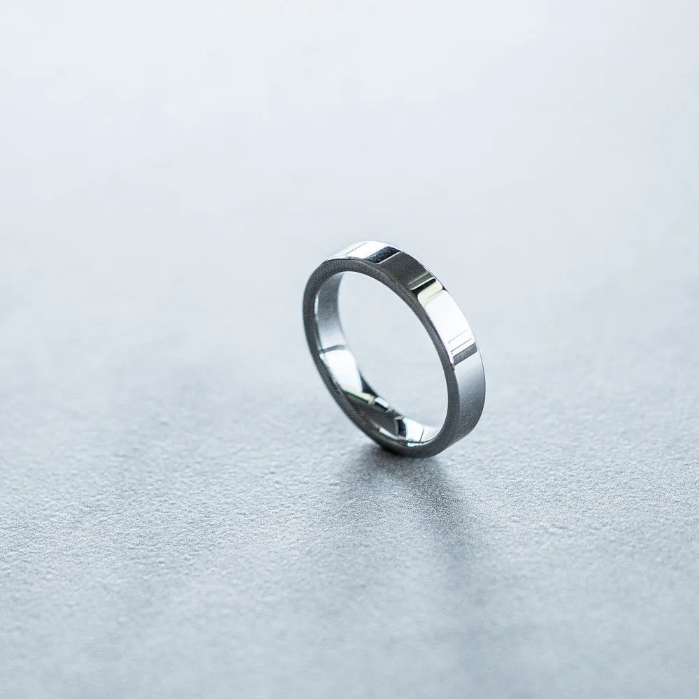 4mm Tungsten Carbide Pipe Cut Flat Ring