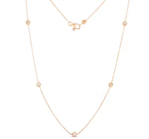 5 Diamond Station Necklace