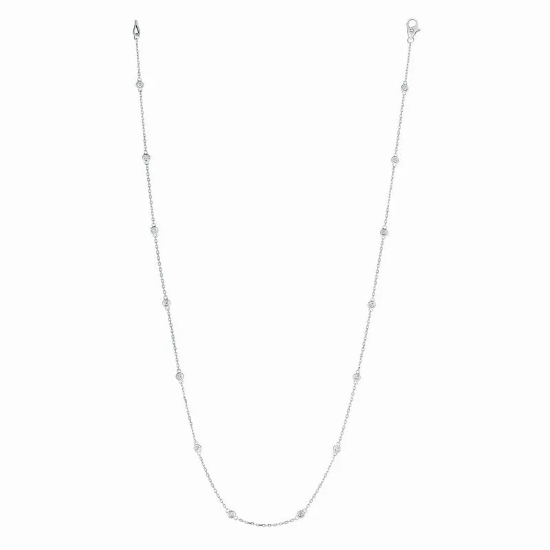 5 POINTER 14 SECTION 18″ DIAMOND NECKLACE 14K GOLD (0.75 CTW)