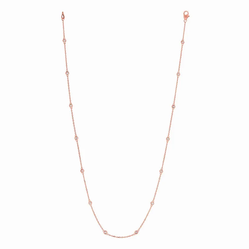 5 POINTER 14 SECTION 18″ DIAMOND NECKLACE 14K GOLD (0.75 CTW)