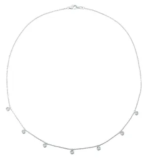 5 POINTER 7 SECTION 18″ DIAMOND NECKLACE 14K GOLD (0.33 CTW)