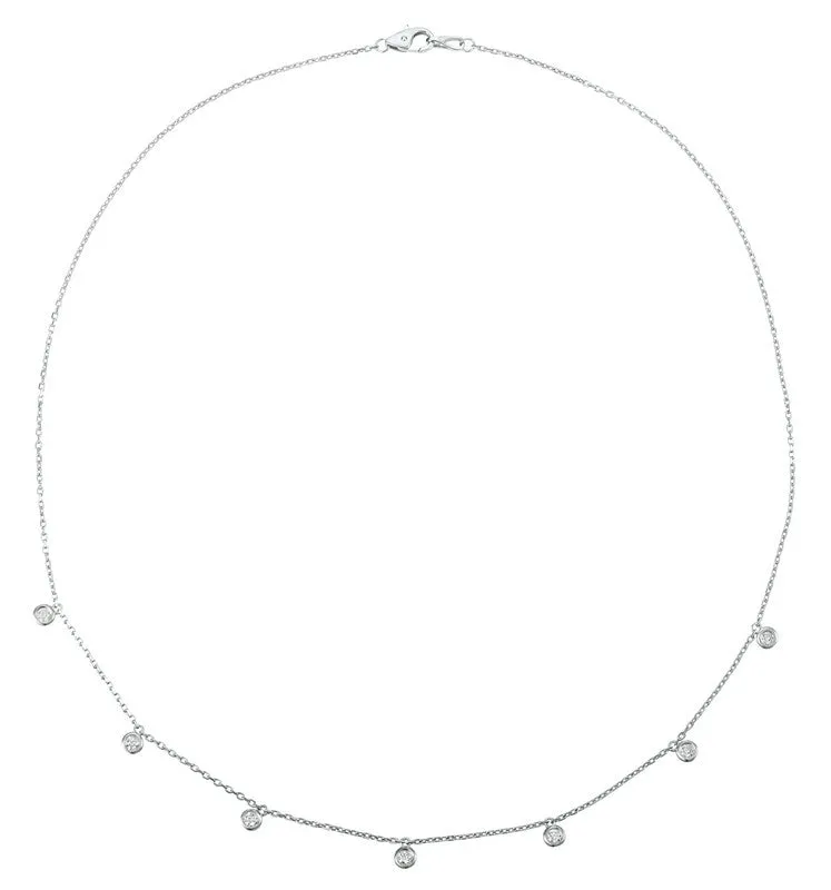 5 POINTER 7 SECTION 18″ DIAMOND NECKLACE 14K GOLD (0.33 CTW)