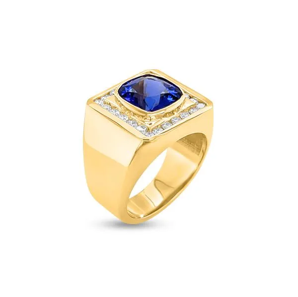 5.28 Carat Tanzanite Men's Ring in 14k Yellow Gold