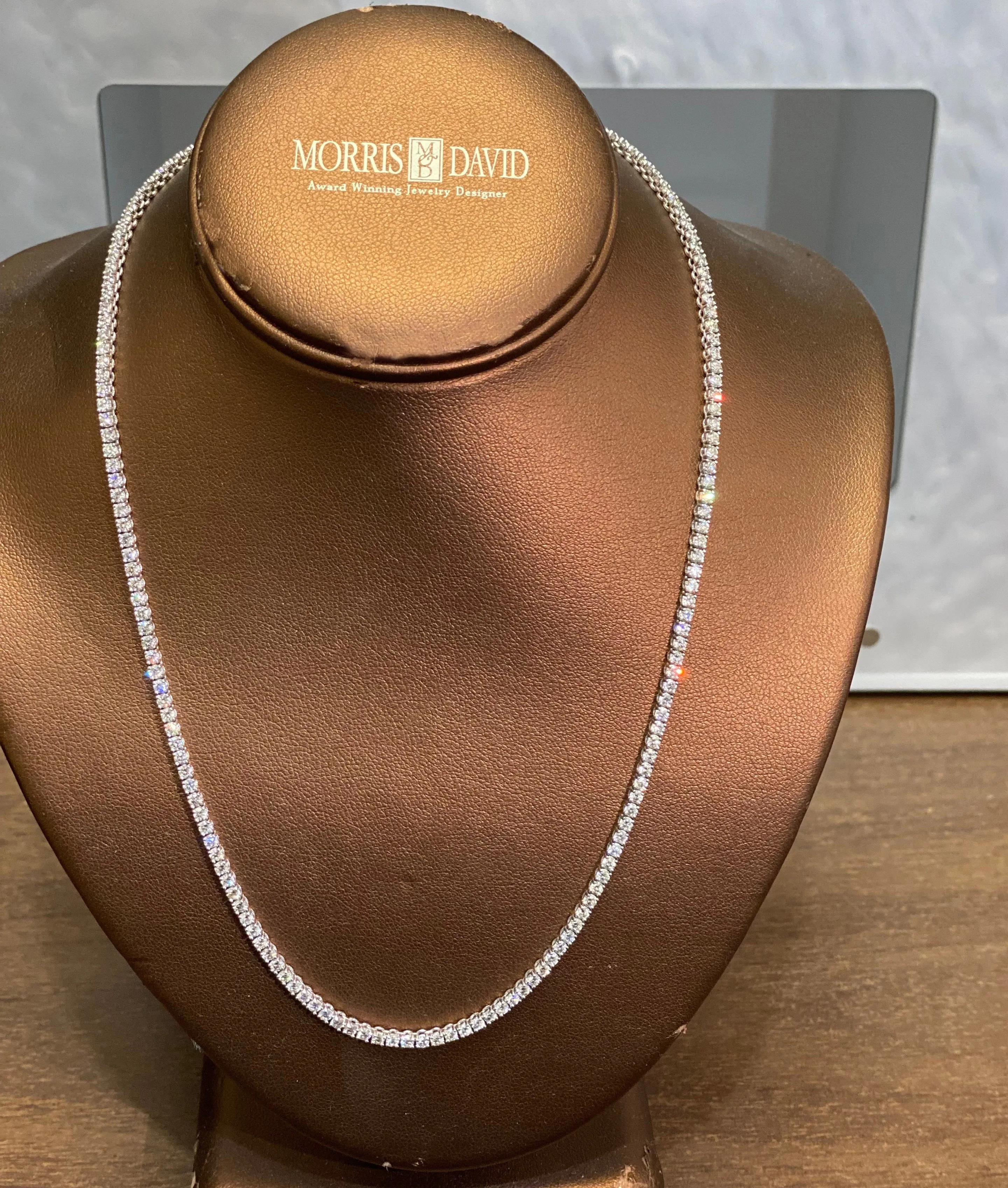 6.00 Carat Natural Diamond Tennis Necklace G SI 14K White Gold 16 inches