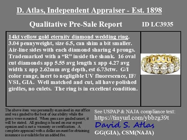 6.73ctw Oval Diamond Eternity Band