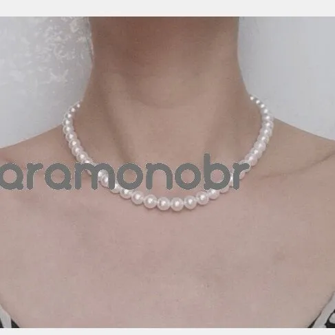 7.0-8.0 mm 16" White Freshwater Pearl Necklace