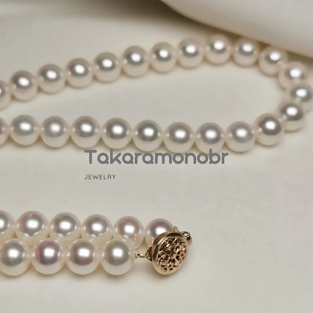 7.0-8.0 mm 16" White Freshwater Pearl Necklace