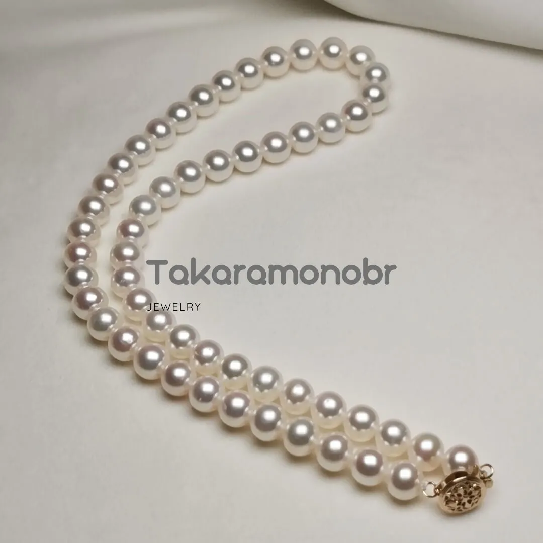 7.0-8.0 mm 16" White Freshwater Pearl Necklace