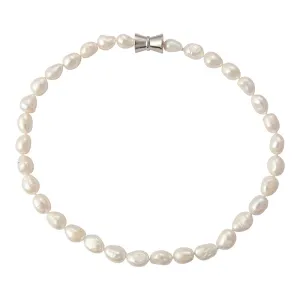 700-01-S | BAROQUE SINGLE STRAND (WHITE ON SILVER)