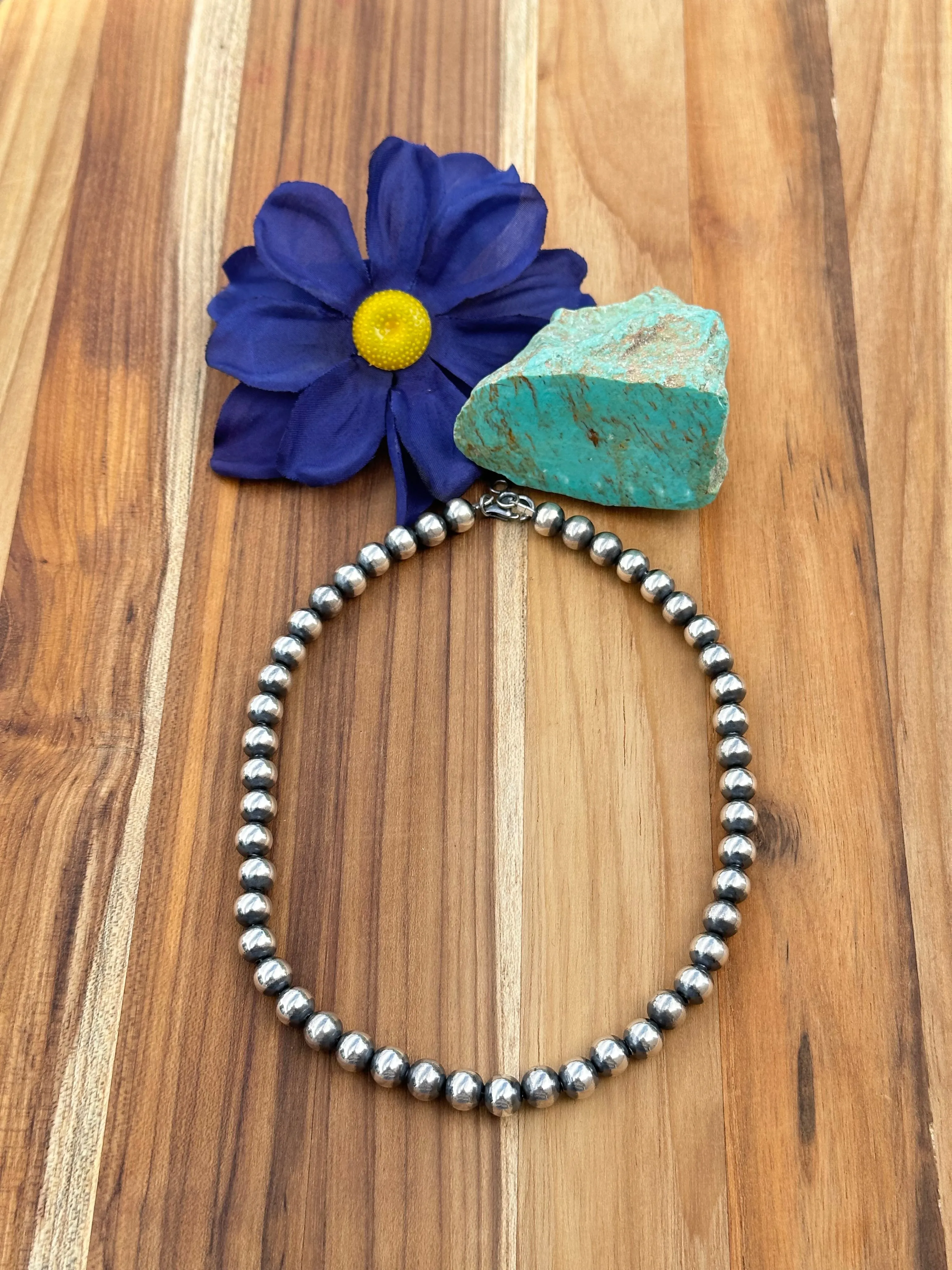 8MM Navajo Style Pearl Necklace