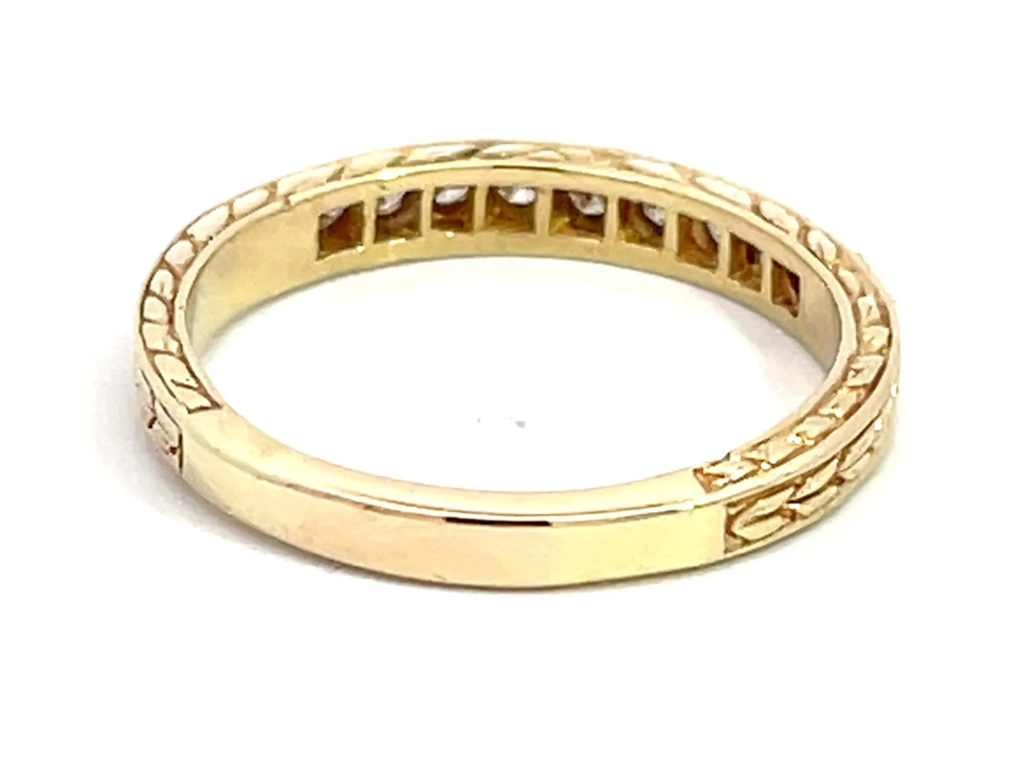 9 Diamond Band Ring in 14k Yellow Gold