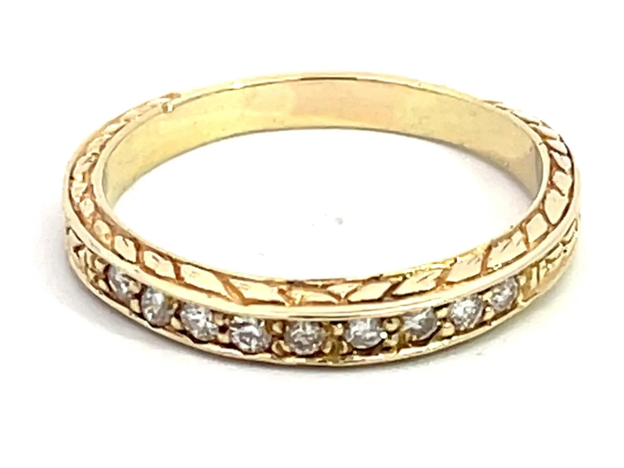 9 Diamond Band Ring in 14k Yellow Gold
