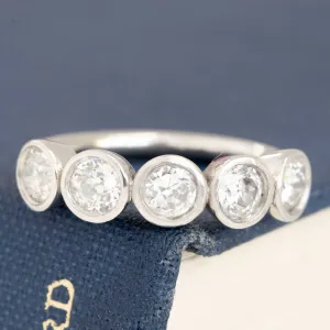 .98ctw Old European Cut Diamond 5-Stone Bezel Band