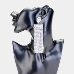 AB Crystal Fringe Prom Earrings | 407554
