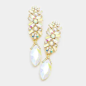 AB Marquise Crystal Earrings on Gold | 324070
