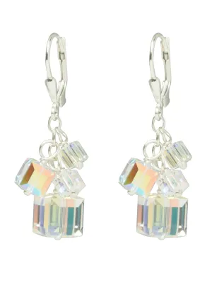 AB Swarovski Crystal Cube Earrings